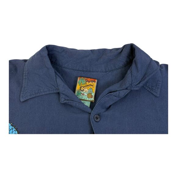 Pineapple Connection Shirt Mens XL Blue Dragon Graphic Button Up Short Sleeve - Picture 12 of 13
